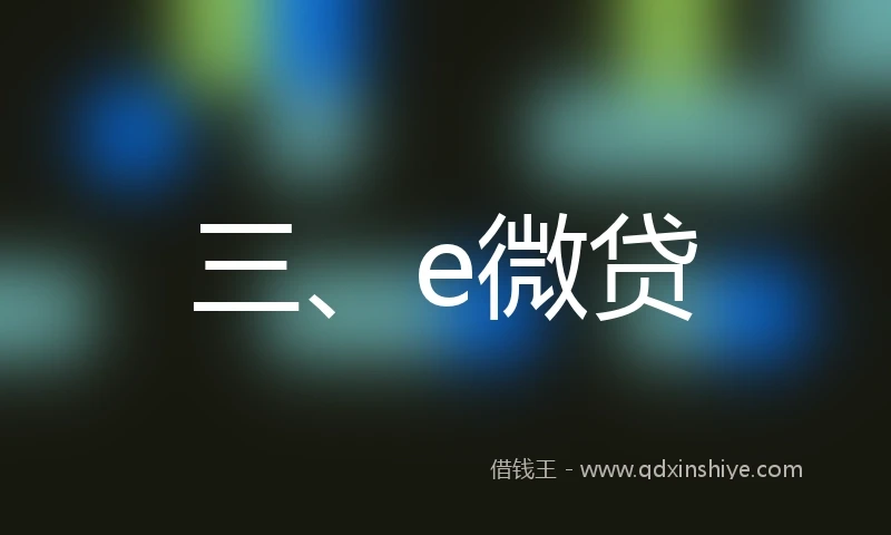 三、e微贷