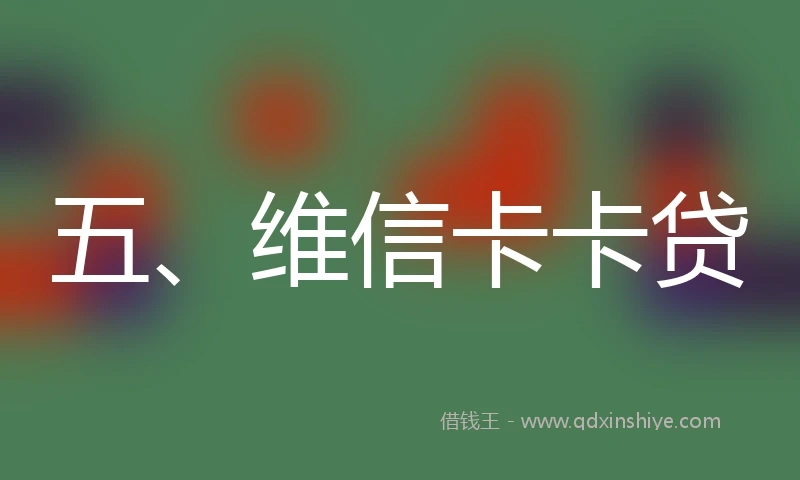 五、维信卡卡贷