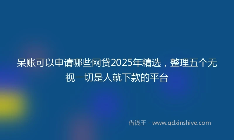 呆账可以申请哪些网贷2025年精选，整理五个无视一切是人就下款的平台