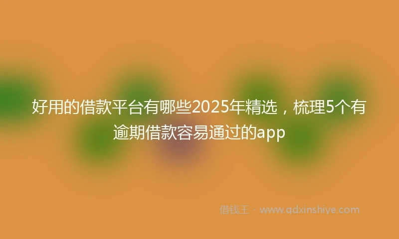 好用的借款平台有哪些2025年精选，梳理5个有逾期借款容易通过的app