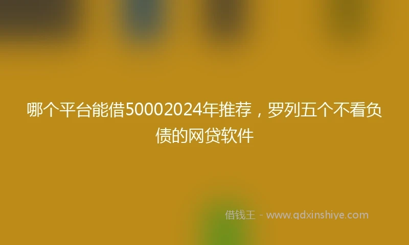 哪个平台能借50002024年推荐，罗列五个不看负债的网贷软件
