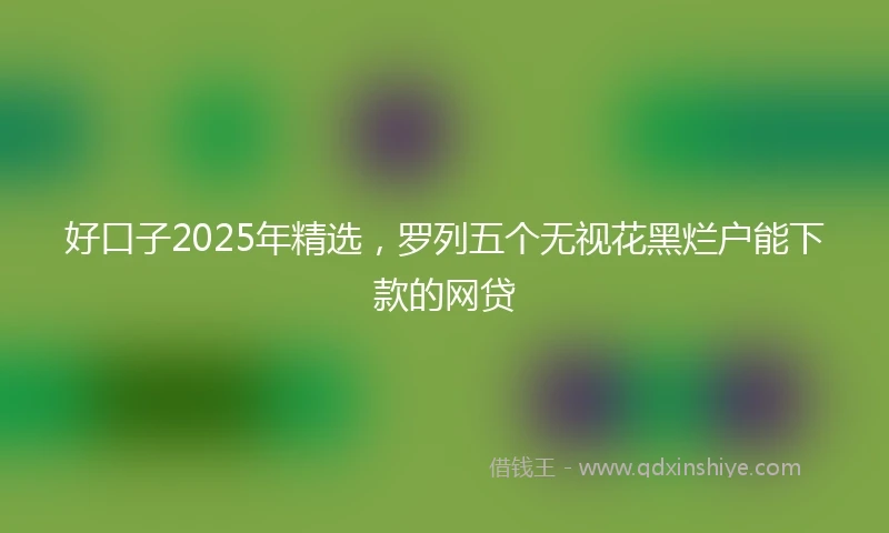 好口子2025年精选，罗列五个无视花黑烂户能下款的网贷