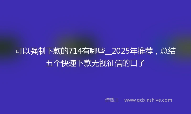 可以强制下款的714有哪些__2025年推荐，总结五个快速下款无视征信的口子