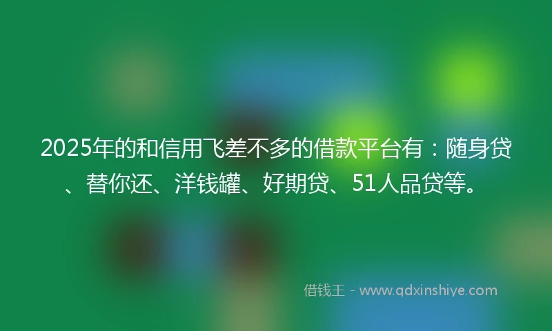 2025年的和信用飞差不多的借款平台有：随身贷、替你还、洋钱罐、好期贷、51人品贷等。