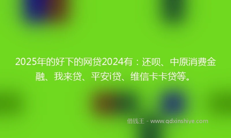 2025年的好下的网贷2024有：还呗、中原消费金融、我来贷、平安i贷、维信卡卡贷等。