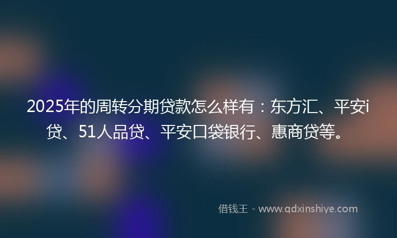 2025年的周转分期贷款怎么样有：东方汇、平安i贷、51人品贷、平安口袋银行、惠商贷等。