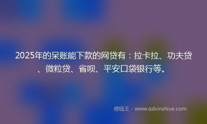 2025年的呆账能下款的网贷有：拉卡拉、功夫贷、微粒贷、省呗、平安口袋银行等。