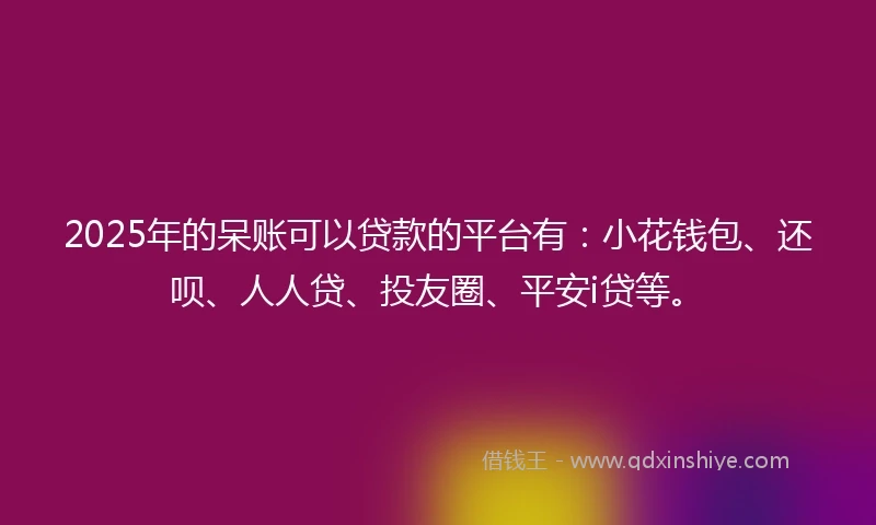 2025年的呆账可以贷款的平台有：小花钱包、还呗、人人贷、投友圈、平安i贷等。