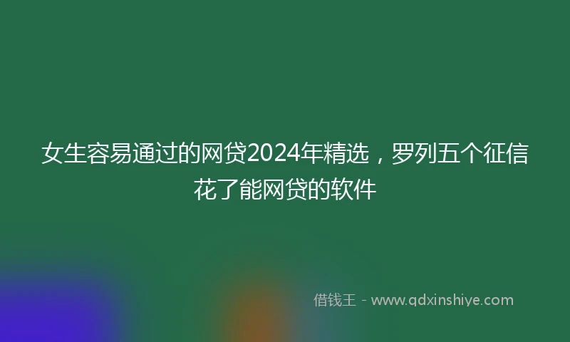 女生容易通过的网贷2024年精选，罗列五个征信花了能网贷的软件