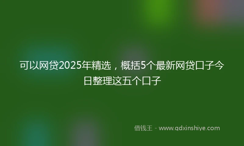 可以网贷2025年精选，概括5个最新网贷口子今日整理这五个口子