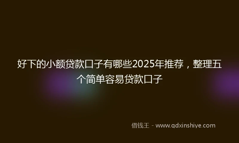 好下的小额贷款口子有哪些2025年推荐，整理五个简单容易贷款口子