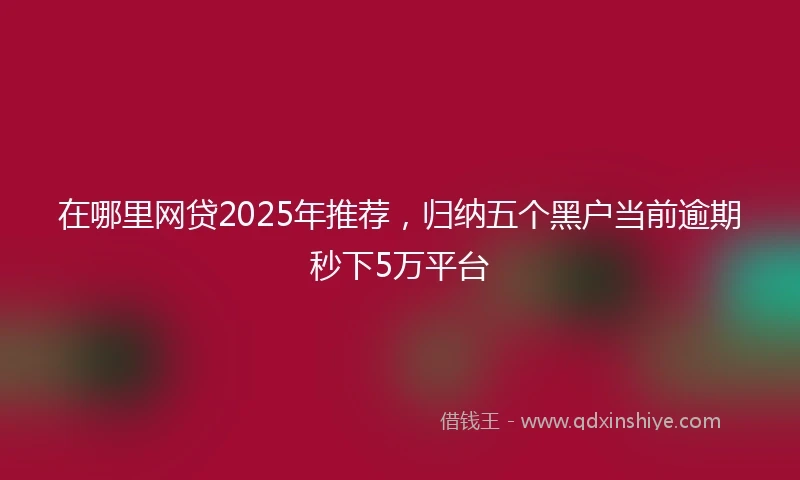 在哪里网贷2025年推荐，归纳五个黑户当前逾期秒下5万平台