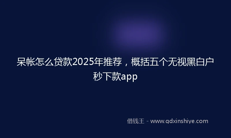 呆帐怎么贷款2025年推荐,概括五个无视黑白户秒下款app