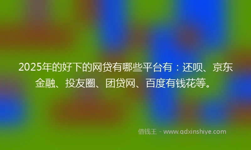 2025年的好下的网贷有哪些平台有：还呗、京东金融、投友圈、团贷网、百度有钱花等。