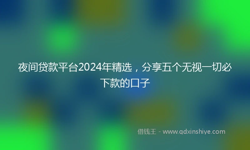 夜间贷款平台2024年精选，分享五个无视一切必下款的口子