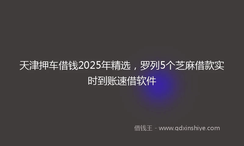 天津押车借钱2025年精选，罗列5个芝麻借款实时到账速借软件