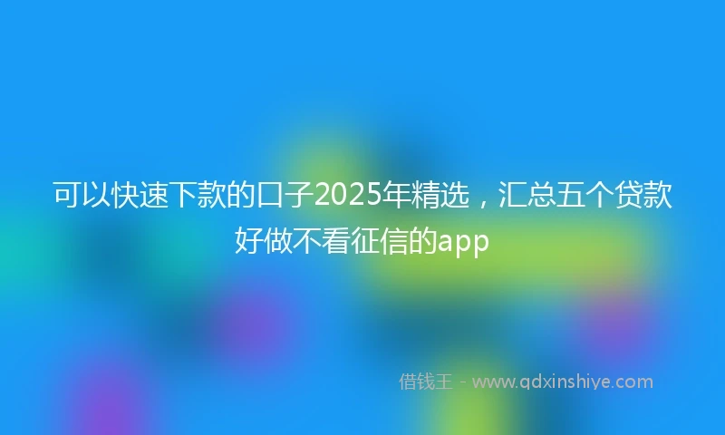 可以快速下款的口子2025年精选，汇总五个贷款好做不看征信的app