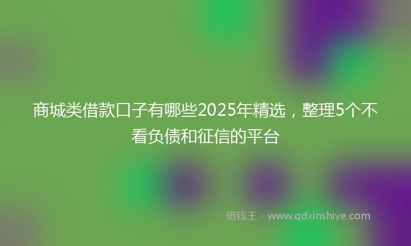 商城类借款口子有哪些2025年精选，整理5个不看负债和征信的平台