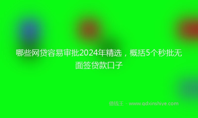 哪些网贷容易审批2024年精选，概括5个秒批无面签贷款口子