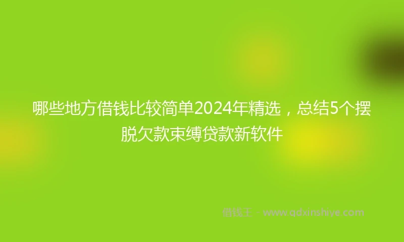 哪些地方借钱比较简单2024年精选，总结5个摆脱欠款束缚贷款新软件