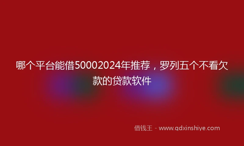 哪个平台能借50002024年推荐，罗列五个不看欠款的贷款软件