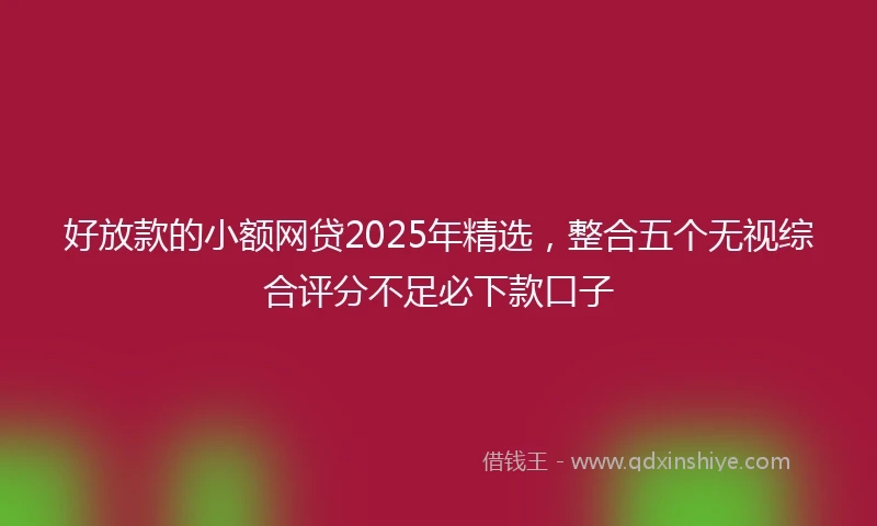 好放款的小额网贷2025年精选，整合五个无视综合评分不足必下款口子