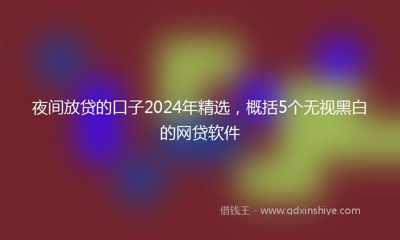 夜间放贷的口子2024年精选，概括5个无视黑白的网贷软件