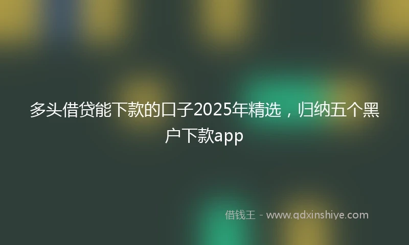 多头借贷能下款的口子2025年精选，归纳五个黑户下款app