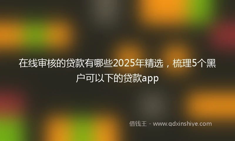 在线审核的贷款有哪些2025年精选，梳理5个黑户可以下的贷款app