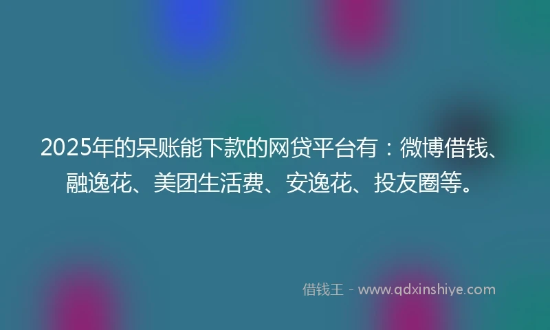 2025年的呆账能下款的网贷平台有：微博借钱、融逸花、美团生活费、安逸花、投友圈等。