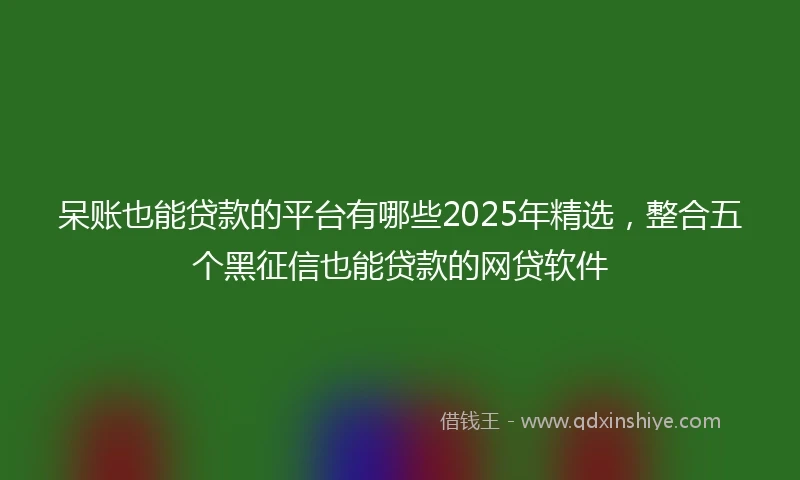 呆账也能贷款的平台有哪些2025年精选,整合五个黑征信也能贷款的网贷软件