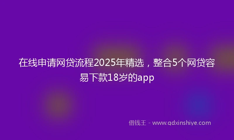 在线申请网贷流程2025年精选，整合5个网贷容易下款18岁的app