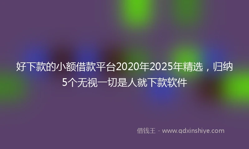 好下款的小额借款平台2020年2025年精选，归纳5个无视一切是人就下款软件