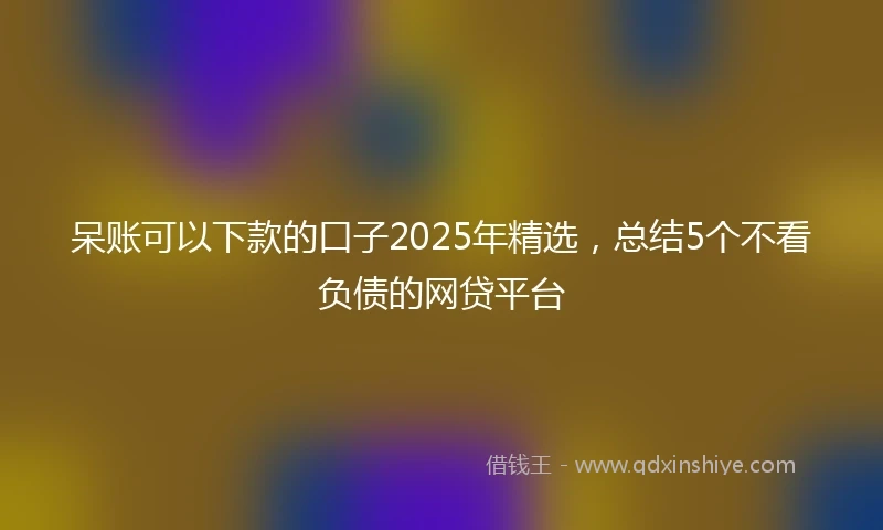 呆账可以下款的口子2025年精选，总结5个不看负债的网贷平台