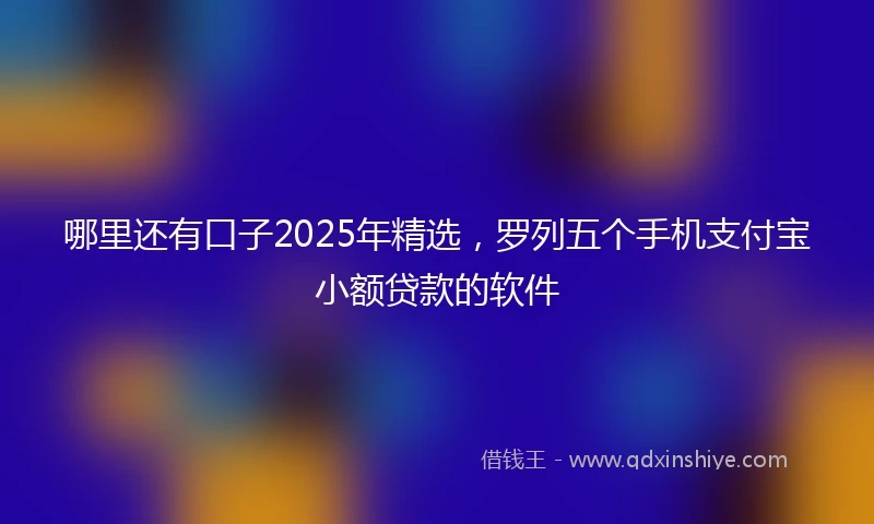 哪里还有口子2025年精选，罗列五个手机支付宝小额贷款的软件