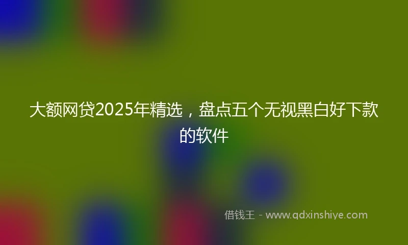 大额网贷2025年精选，盘点五个无视黑白好下款的软件