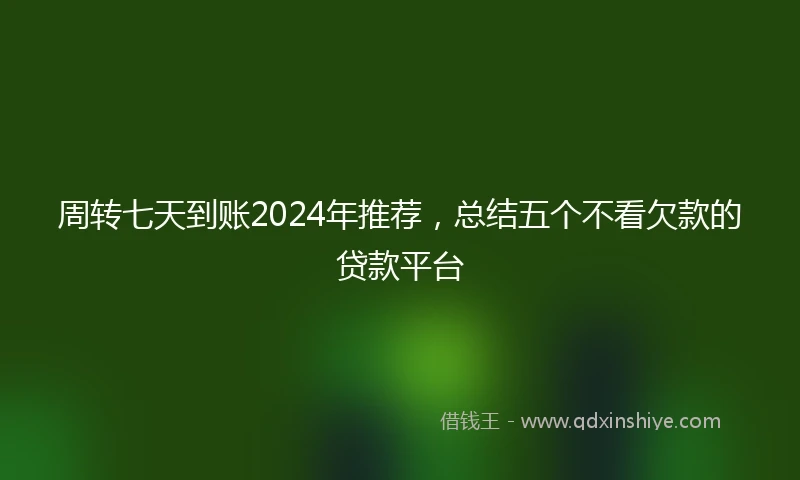 周转七天到账2024年推荐,总结五个不看欠款的贷款平台