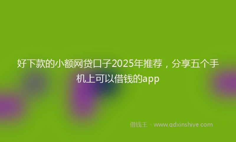 好下款的小额网贷口子2025年推荐，分享五个手机上可以借钱的app