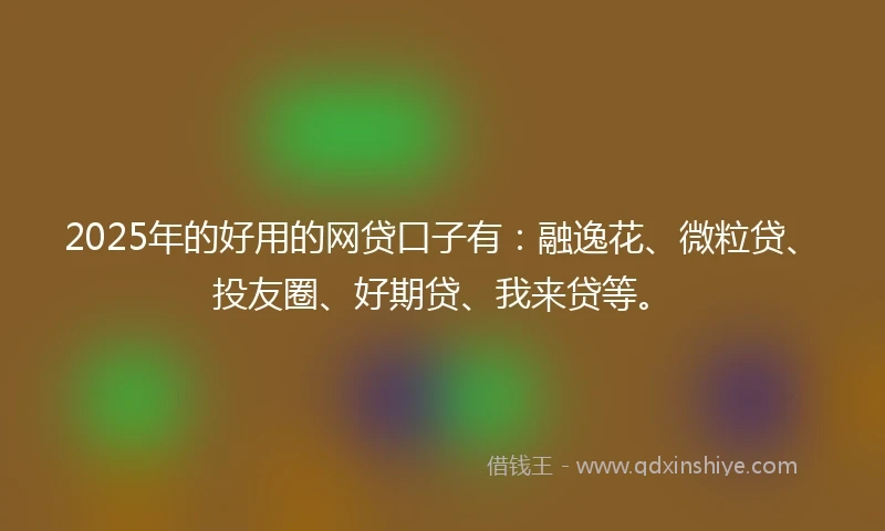 2025年的好用的网贷口子有：融逸花、微粒贷、投友圈、好期贷、我来贷等。