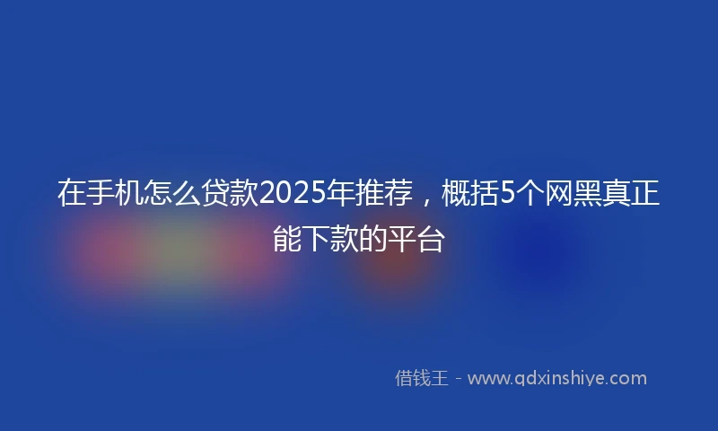 在手机怎么贷款2025年推荐，概括5个网黑真正能下款的平台