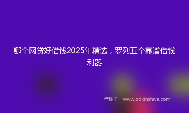 哪个网贷好借钱2025年精选，罗列五个靠谱借钱利器