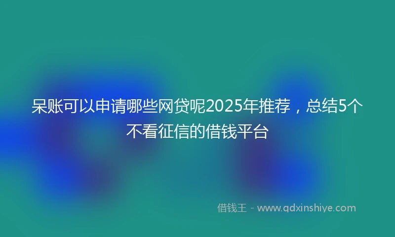 呆账可以申请哪些网贷呢2025年推荐，总结5个不看征信的借钱平台