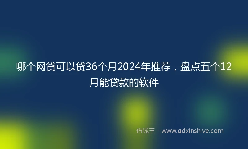 哪个网贷可以贷36个月2024年推荐，盘点五个12月能贷款的软件