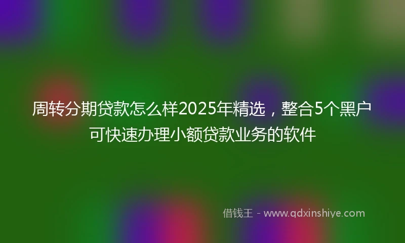 周转分期贷款怎么样2025年精选，整合5个黑户可快速办理小额贷款业务的软件