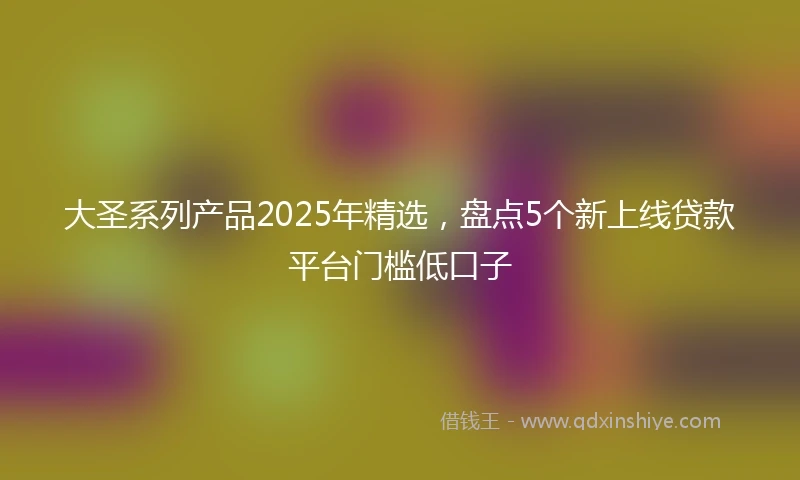 大圣系列产品2025年精选，盘点5个新上线贷款平台门槛低口子