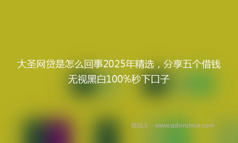 大圣网贷是怎么回事2025年精选，分享五个借钱无视黑白100%秒下口子