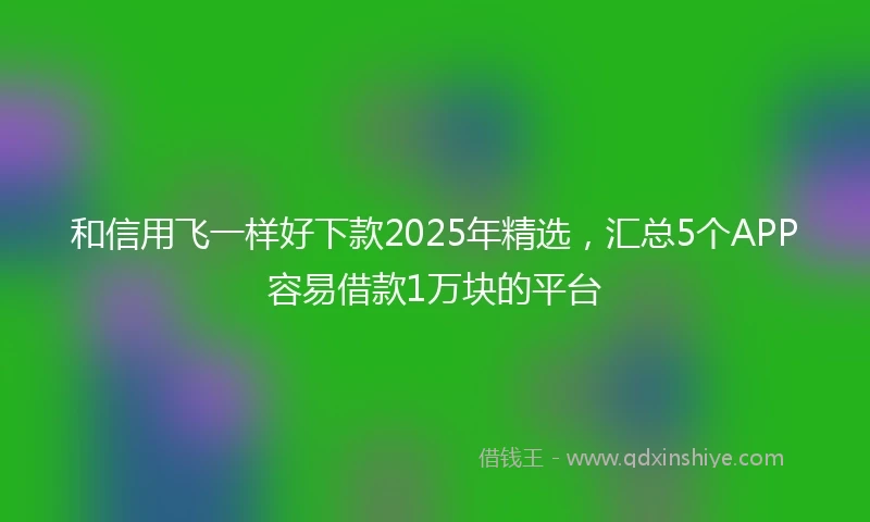 和信用飞一样好下款2025年精选，汇总5个APP容易借款1万块的平台