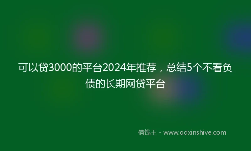 可以贷3000的平台2024年推荐，总结5个不看负债的长期网贷平台