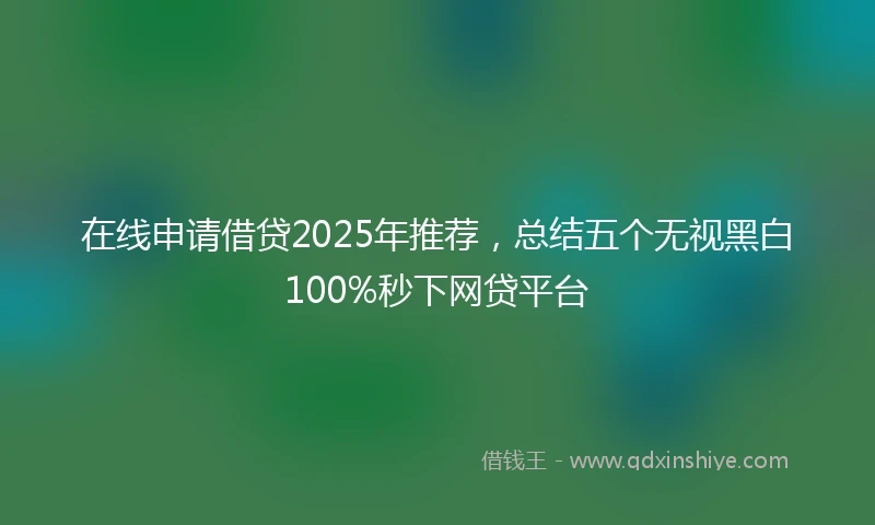 在线申请借贷2025年推荐，总结五个无视黑白100%秒下网贷平台