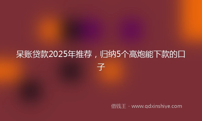 呆账贷款2025年推荐，归纳5个高炮能下款的口子